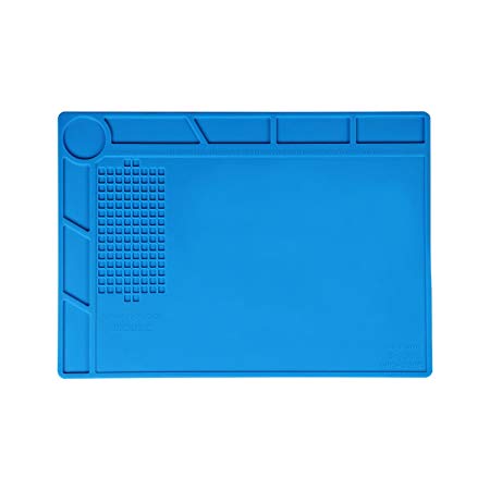 Kaisi Heat Insulation Silicone Repair Mat with Scale Ruler and Screw Position for Soldering Iron, Phone and Computer Repair Size: 13.7 x 9.8 Inches