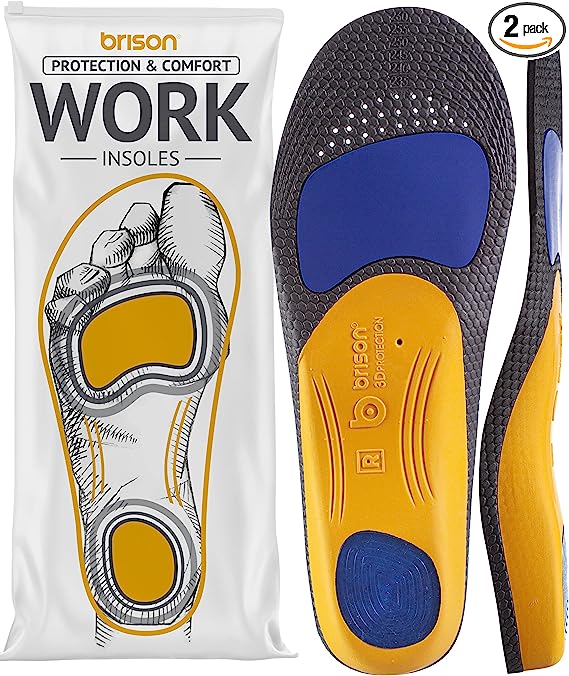Work Insoles for Women Men - Plantar Fasciitis Relief Orthotic Arch Support Shoe Inserts