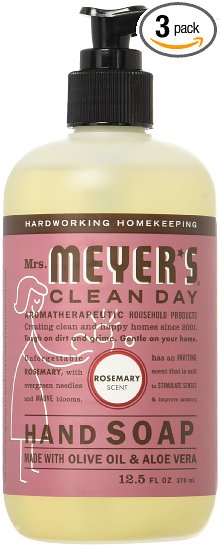 Mrs Meyers Hand Soap, Rosemary, 12.5 Fluid Ounce (Pack of 3)