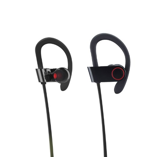 Wireless Bluetooth 4.1 Sports Headphone,YKSH Sweatproof Earbud Noise Cancelling Bluetooth Headset with Microphone (Black)