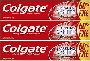 (Pack of 3) Colgate Sparkling White Cinnamint Gel Toothpaste 4 Oz