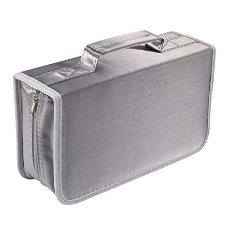 128 Capacity CD/DVD case Wallet, storage,holder,booklet by Rekukos（Silver）
