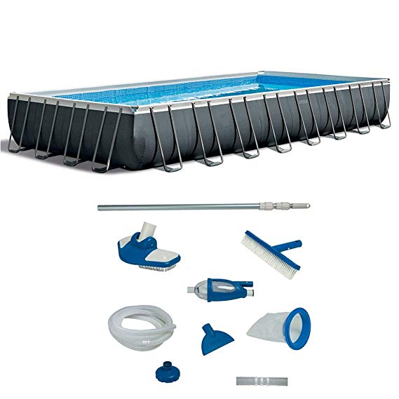 Intex 32 Foot Ultra XTR Rectangular Pool Set with Deluxe Maintenance Kit