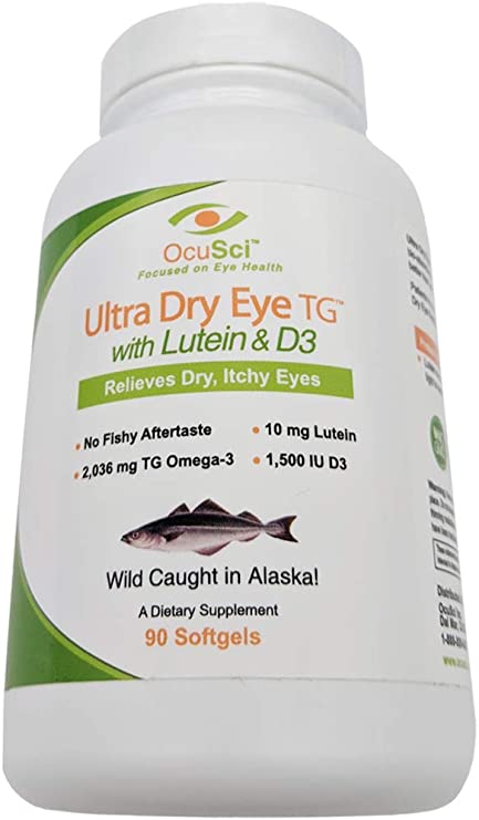 Formulated for Dry Eyes Ultra Pure Omega-3, Lutein and D3 (90 softgels) (1 Month)