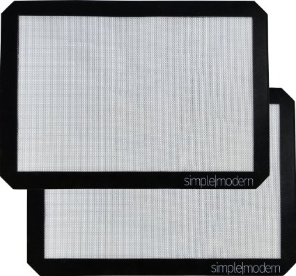 Simple Modern Silicone Baking Mat - Set of 2 for Half Sheet Size Pan - Non-Stick Cookie Sheets - Replacement for Parchment Paper and Aluminum Foil