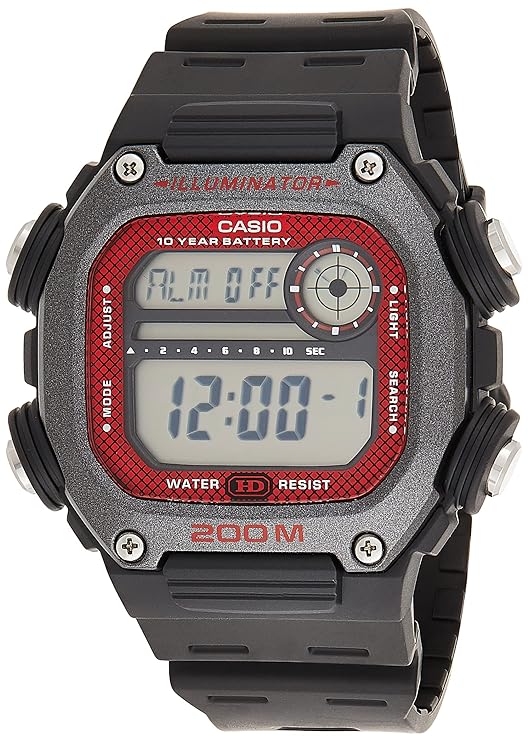 Casio Digital Red Dial Men's Watch-DW-291H-1BVDF (I117)