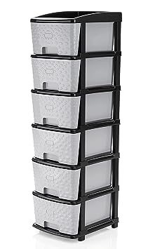 Sorbus Multipurpose Drawer Plastic Modular Chest Storage Organizer Home, Office, Parlor, School, Doctors, Home and Kids (Grey 6XL)