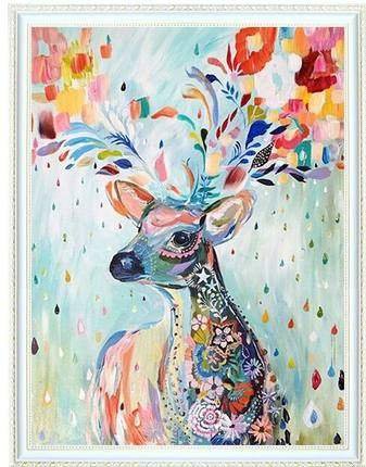 Colorful Deer counted cross stitch, Egyptian cotton thread , 14ct 42x49cm 150x200 Stith counted cross stitch kits