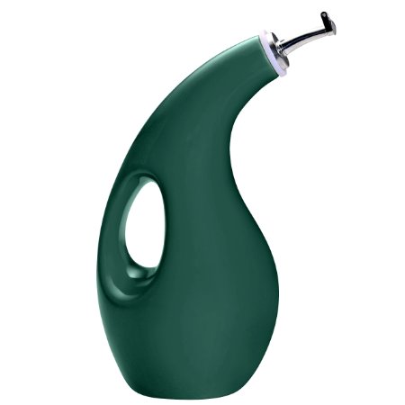 Rachael Ray Stoneware EVOO Dispensing Bottle, Dark Green