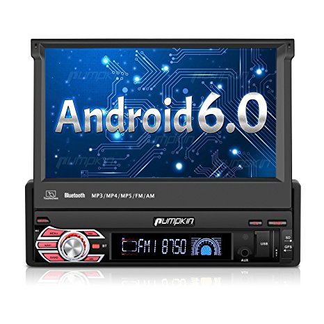 7” Android 6.0 Car Stereo - 1 Din In Dash Bluetooth Radio - GPS Navigation, Phone Mirror, 3G, WIFI, OBD2, 1080P, Dual Zone Function, Backup Camera Input, Subwoofer