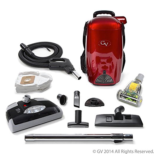GV 8 Qt Quart Light Powerful HEPA BackPack Vacuum with power head nozzle 2 year warranty