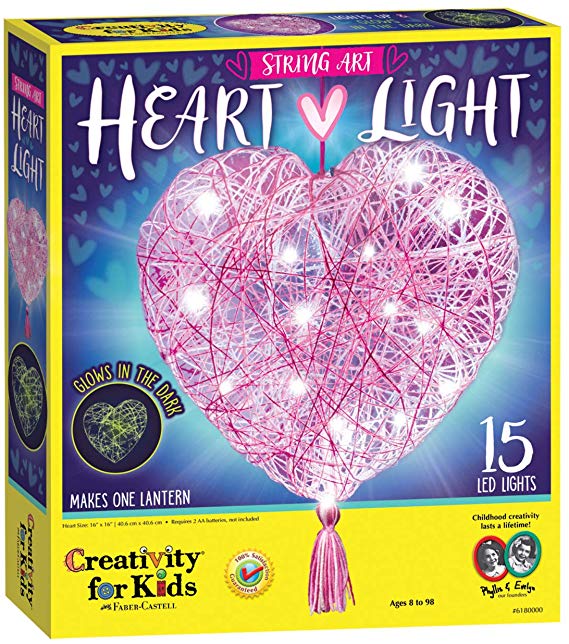 Creativity for Kids String Art Heart Light - Create a Heart Shaped String Art Lantern - String Art Kids for Kids
