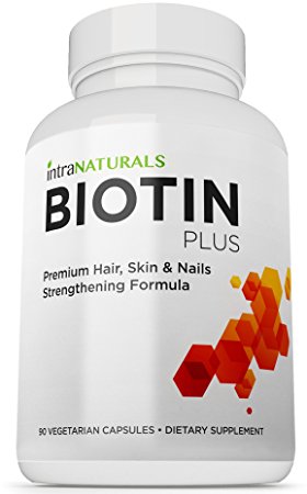 BIOTIN PLUS 5000 mcg | 90 Maximum Strength Vegan Capsules | Skin, Nails and Hair Growth Vitamins with B-Complex & Vitamin C | High Potency B7 Supplements for Men & Women | Natural Supplement Pills