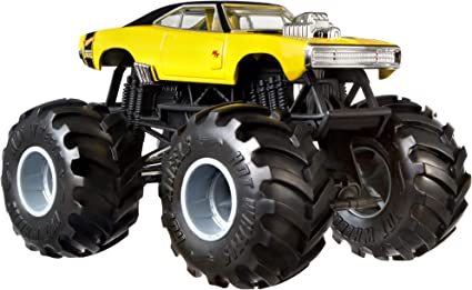 Hot Wheels Monster Trucks DODGE CHARGER R/T die-cast 1:24 scale vehicle with Giant Wheels for kids age 3 to 8 years old great gift toy trucks large scales