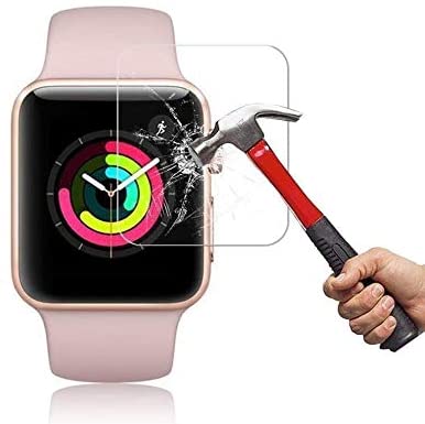 LuettBiden Compatible Watch 40mm Tempered Glass Screen Protector (Series 3 2 1) [9H Hardness] [Anti-Fingerprint] [Bubble Free] [Only Covers The Flat Area] Compatible Apple 40mm [3-Pack]