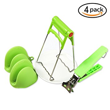 4Packs Bowl Clip  Plate Gripper   Heat Resistant Silicone Cooking Pinch Mitts Grips , Stainless Steel Folding Retriever Lifter Tongs for Hot Dishes,Plates, Bowl Instant Pots Crockery Holder Clamp