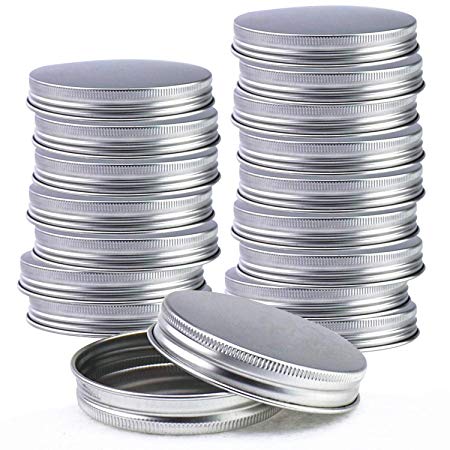 25 Pack Stainless Steel Silver Mason Jar Lids,Regular Mouth Canning Jar Lids Leak Proof and Secure