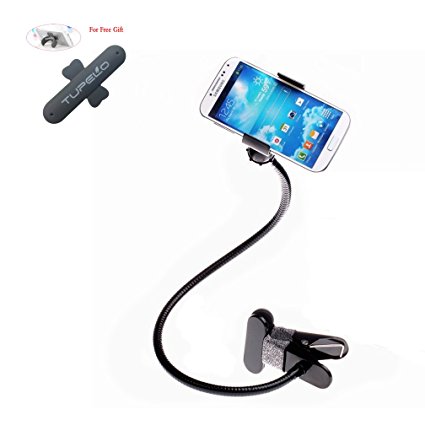 TUPELO® Single Clip Lazy Holder Gooseneck Clamp Holder for Iphone, Galaxy, Android and Any Other Phone. Great for Car, Desk, Bedroom, Kitchen, Office, Bathroom and More with Free Gift U-Touch Holder