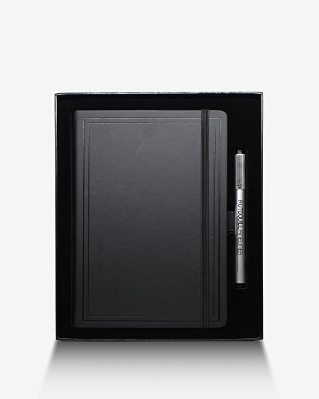 Alpha Sketch: Premium Sketchbook Journal (5.8"x 8.3")- Black Leather Hardcover Sketch Pad Gift Box Pen Set - 200 Recycled Blank White Pages - Perfect for Pro Artist Designers, Beginner Artists, Kids (A5, Black Cover with Blank Pages)