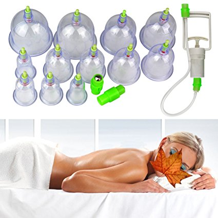 HOVEOX Transparent 12 - cups Chinese Cupping Massage Therapy Set