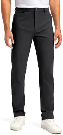 Men's Golf Pants - 30"/32"/34" Slim Fit Stretch Lightweight Dress Pants for Men with Zipper Pockets Casual Work