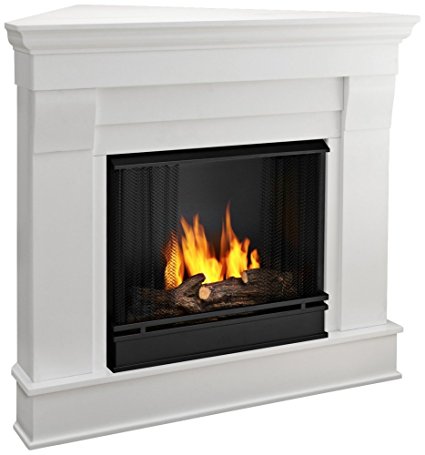 Chateau Corner Gel Fireplace in White