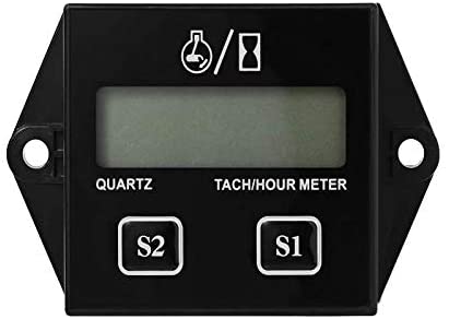 Jayron JR-HM011N LCD Gasoline Inductive Tachometer Resettable Tach/Hour Meter for Paramotors, Microlights, Marine Engines - Inboards and Outboard Pumps, Generators, Mowesr,