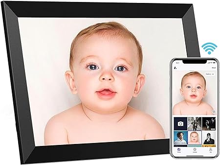 AILRINNI Digital Photo Frame WiFi - 10.1 inch Digital Picture Frame: Smart FHD IPS All-Degree-Viewing Touch Screen,32GB of Built-in Storage,Slideshow Share Via frameo at Anytime Anywhere (Black)
