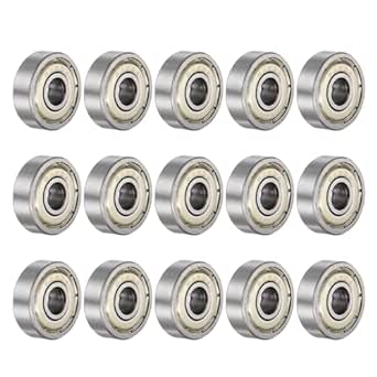 uxcell 15pcs 625ZZ Deep Groove Ball Bearings 5mm Bore 16mm OD 5mm Thick Carbon Steel Double Shielded ABEC3 Z1 Bearing for Motors