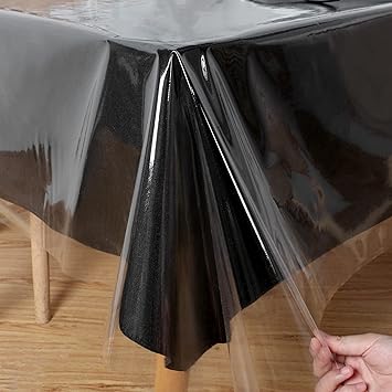 Obstal Clear Plastic Tablecloth 60 x 84 Inch, 100% Waterproof Oil-Proof Spill-Proof Vinyl PVC Table Cloth, Wipeable Rectangle Tablecloth Protector for Dining Table, Outdoor and Indoor Uses, Clear