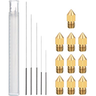 10 Pieces MK8 Nozzle Extruder 5 Sizes and 5 Pieces 5 Sizes 3D Printer Nozzle Cleaning Kit Drill Bits for 3D Printer Nozzle Cleaning