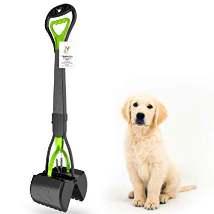 TIMINGILA 28" Long Handle Pet Pooper Scooper for Dogs and Cats with High Strength Material and Durable Spring Easy to Use for Grass, Dirt, Gravel Pick Up