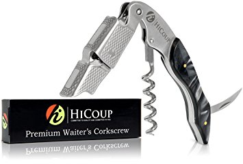 Professional Waiter’s Corkscrew by HiCoup - Ying Yang Resin Handle All-in-one Corkscrew, Bottle Opener and Foil Cutter, the Favored Choice of Sommeliers, Waiters and Bartenders Around the World
