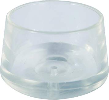 Shepherd Hardware 8612E Leg Tips 1-Inch Inside Diameter Rubber Chair Leg Caps, 24 Pack, Clear