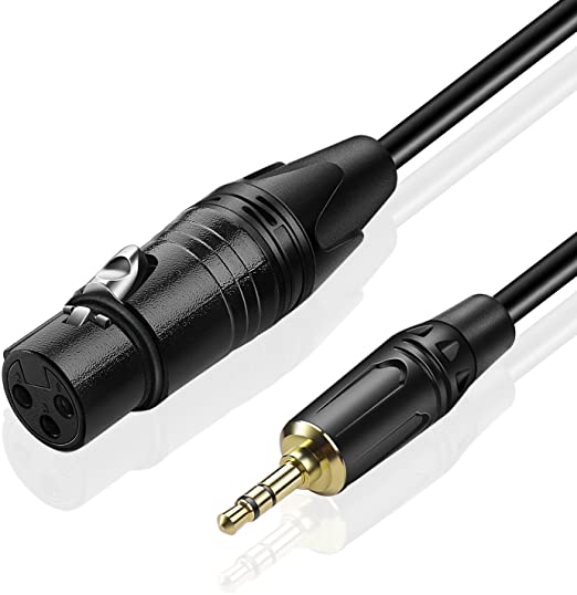 TNP 3.5mm (1/8 inch) to XLR Cable (10FT) Male to Female TRS Stereo Headphone AUX Audio Jack Plug Converter Wire Cord for Laptop, Tablet, Audio Equipment