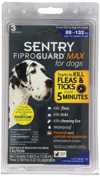 Sentry FiproGuard Max Topical Flea and Tick for Dogs