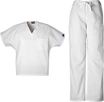 Cherokee Mens Workwear Scrub Set Medical/Dentist Uniform V-Neck Top & Cargo Pant