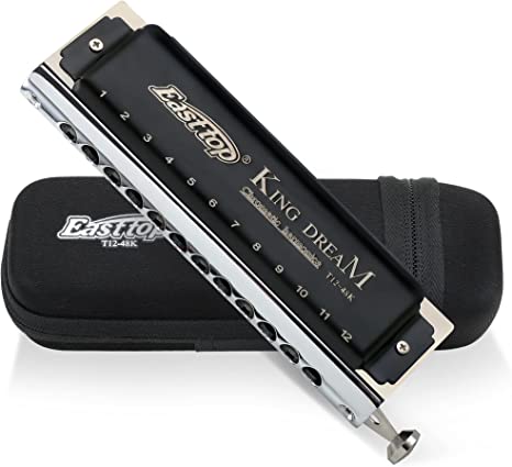 East top King Dream Chromatic Harmonica Key of C,12 Holes 48 Tones Professional Mouth Organ Harmonica for Adults, Professionals and Students (48K)