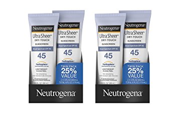 Neutrogena Ultra Czzme Sheer Sunscreen, Dry-Touch SPF 45, 6 Fluid Ounce (2 Pack)