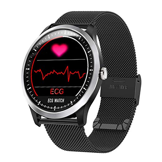 XFUNY N58 ECG Sports Watch HRV Report Blood Pressure Heart Rate Test ECG PPG ECG Smart Watch (Black)