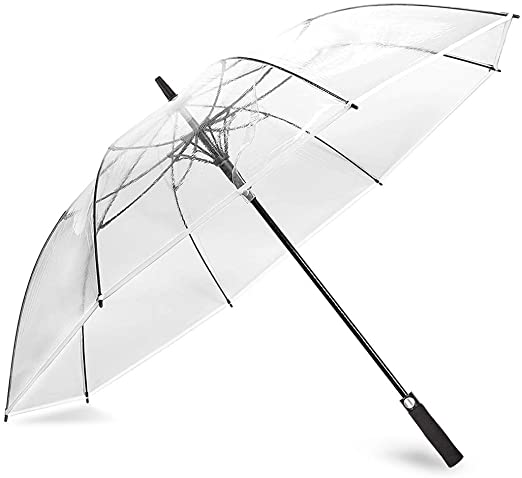 ZOMAKE Clear Golf Umbrella, Large Windproof Umbrella Automatic Open Rain Umbrella for Women