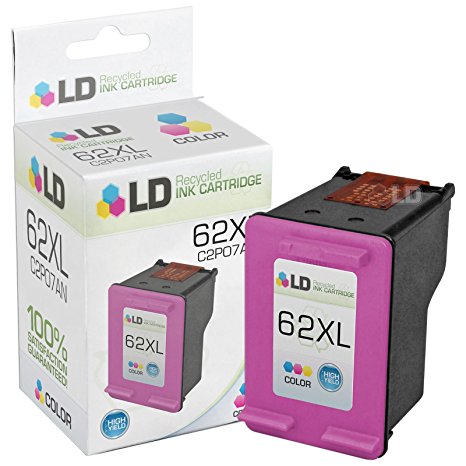 LD © Remanufactured Replacement for HP C2P07AN / 62XL High Yield Color Ink Cartridge for HP ENVY 5640, 5642, 5643, 5644, 5646, 5660, 7640, 7645, OfficeJet 5740, 5742, 5745, 200, 250