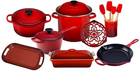 Le Creuset 16-Piece Cook's Essentials Set | Cerise/Cherry Red