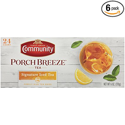 Community Coffee Tea Bags Family Size, 24 Count (Pack of 6)