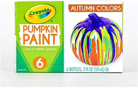 Crayola Pumpkin Paint Set Acrylic Paints in Autumn Colors, Halloween Decorations, 6Count