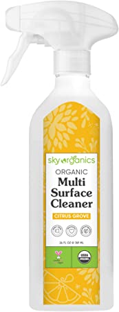Sky Organics Multi Surface Cleaner (26 fl oz) USDA Certified Organic All-Purpose Citrus Grove Cleaner Spray Ammonia Free, Cruelty Free with Plant-Derived Ingredients