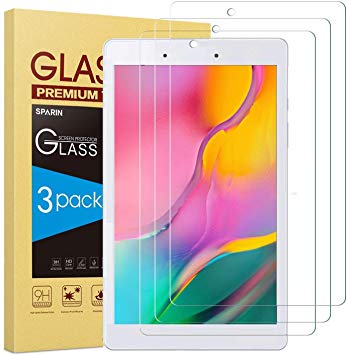 Screen Protector for Galaxy Tab A 8.0 (2019), [3 Pack] SPARIN Tempered Glass for Samsung Galaxy Tab A 8.0 (SM-T290 WiFi Version) Scratch Resistant/Easy to Install/Bubble Free