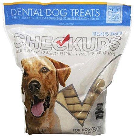Checkups- Dental Dog Treats, 24ct 48 oz. for dogs (Pack of 2) ,Checkups-fj