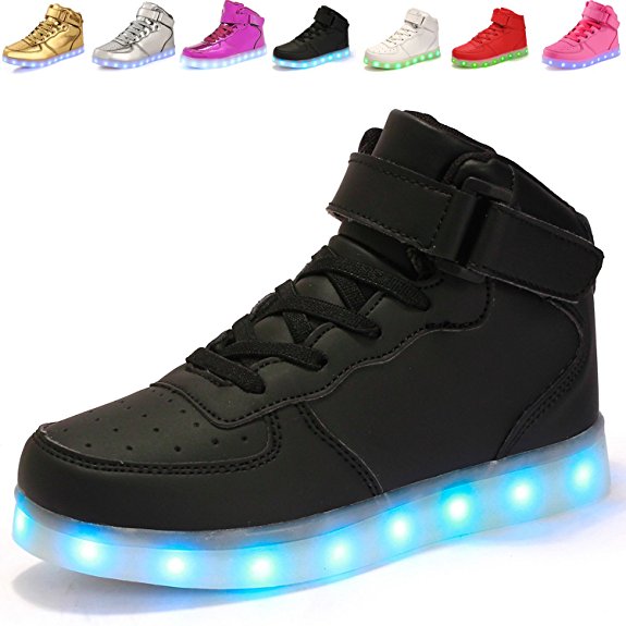 ANLUKE Kids High Top Light up LED Shoes 11 Colors Sneakers as Gift for Boys Girls Men Women