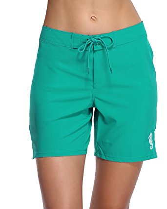 Sociala Women's Solid Board Shorts Workout Shorts Swim Bottom Trunks Boardshorts